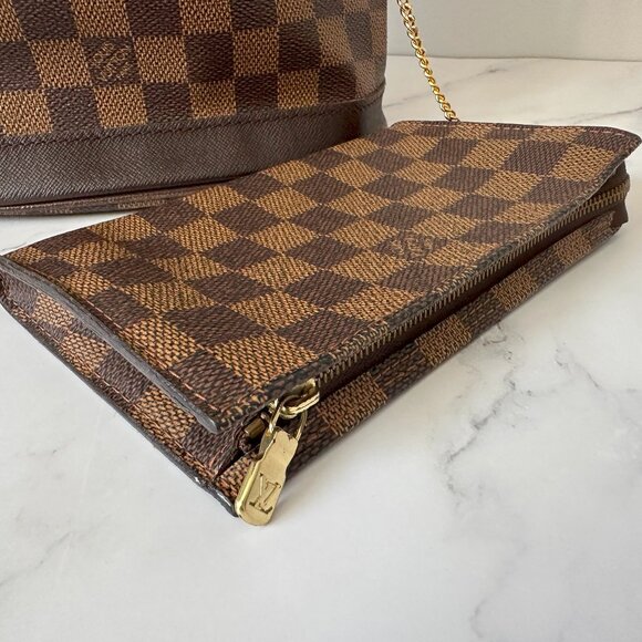 Louis Vuitton Damier Ebene Marais Bucket Bag w/ Pouch - Picture 4 of 5